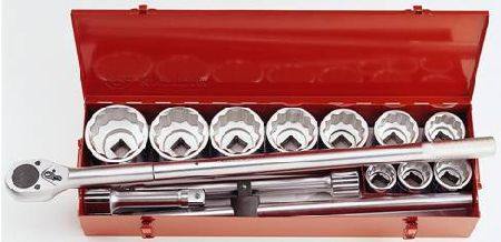 KING TONY 14PC 1" DRIVE SOCKET SET 36-80mm