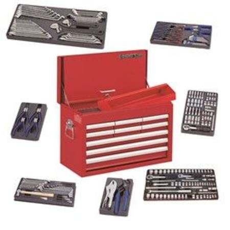 KING TONY 219pc TOOL KIT IN 9 DRAWER TOOL CHEST (RED)