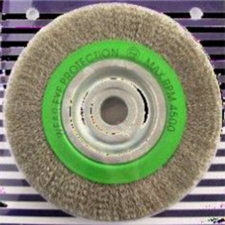 LION 200 x 25mm WIDE STAINLESS STEEL WIRE WHEEL BRUSH