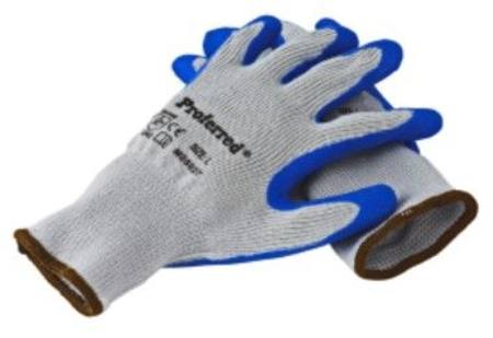 Buy PROFERRED BLUE LATEX - GRAY POLYESTER INDUSTRIAL GLOVES MEDIUM SIZE in NZ. 