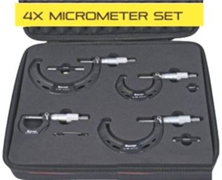 STARRETT 4pc MICROMETER SET 0-100mm 0.01 GRADUATIONS