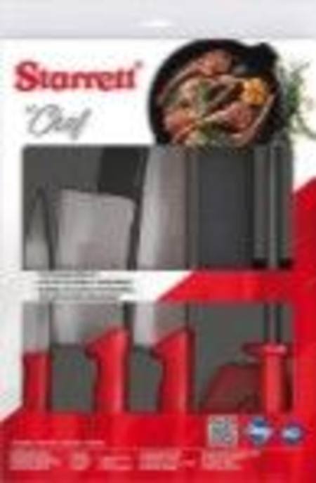 STARRETT 6PCE CHEFS KNIFE SET WITH 6"/150mm CLEAVER