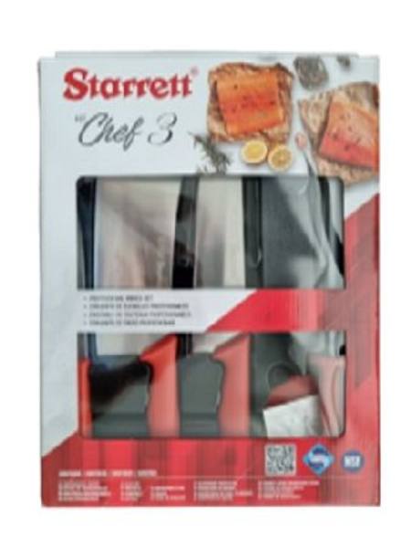 STARRETT 6PCE CHEFS KNIFE SET WITH 8"/200mm CLEAVER