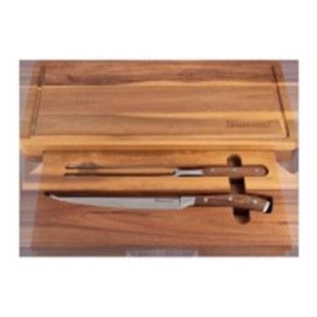 STARRETT CHOPPING BOARD WITH CARVING KNIFE & FORK WITH FREE 2pc FILLET KNIFE SET 1/8/24 - 30/9/24
