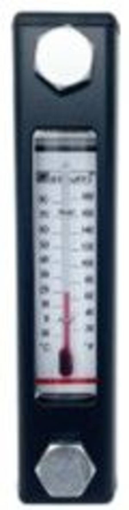 STAUFF OIL LEVEL GAUGE 127mm/5" x 12mm BANJO BOLTS WITH TEMPERATURE GAUGE