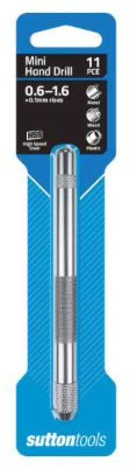 SUTTON 11pc HSS INDUSTRIAL QUALITY TIP TOOL HAND DRILL KIT