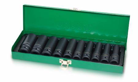 TOPTUL 10PC 1/2"DR 10-24MM DEEP IMPACT SOCKET SET